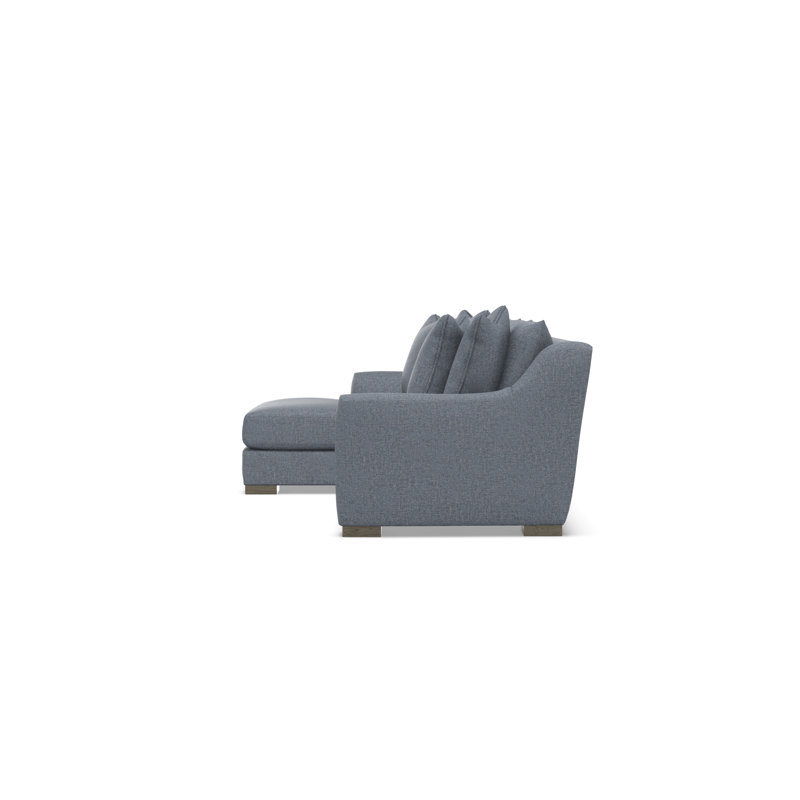 Gabi 3-Piece Fabric Sectional, Teal Polyester, 35" H x  105" W x 63.5" D, Left Hand Facing