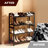 4-Tier Portable Bamboo Shoe Rack 12 Slats Black 26.8 Inch-1007414686