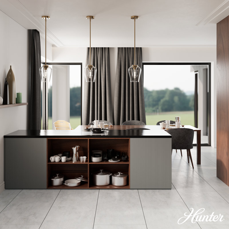 Kedzior 1 - Light Single Jar Pendant, Clear, Gold