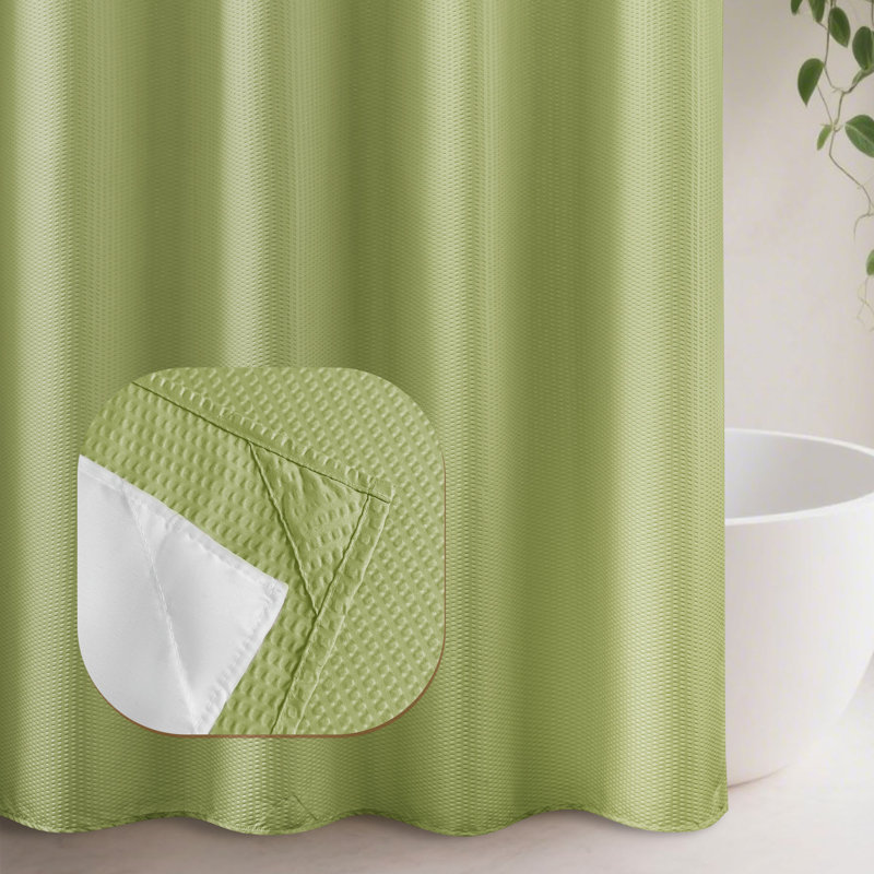 Rideau de douche sans crochet avec doublure Snap-In, Sage
