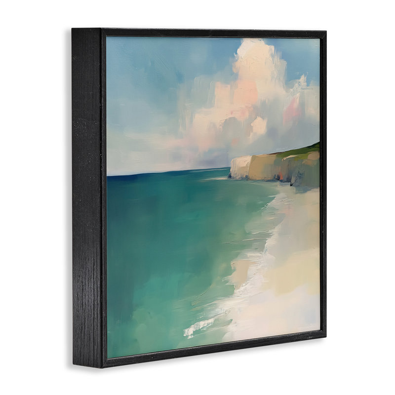 Giclée encadrée «Turquoise Horizons Expression», conception par Annabelle Hall, Giclée encadrée noir minuit