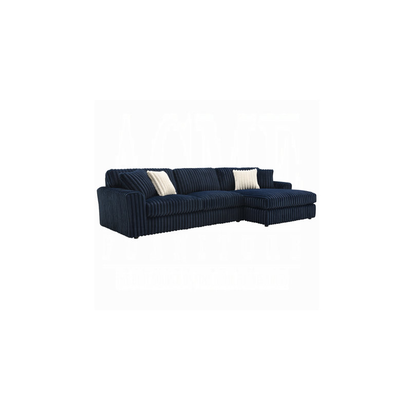 Canapé modulaire Luxe en velours côtelé - Bleu foncé
