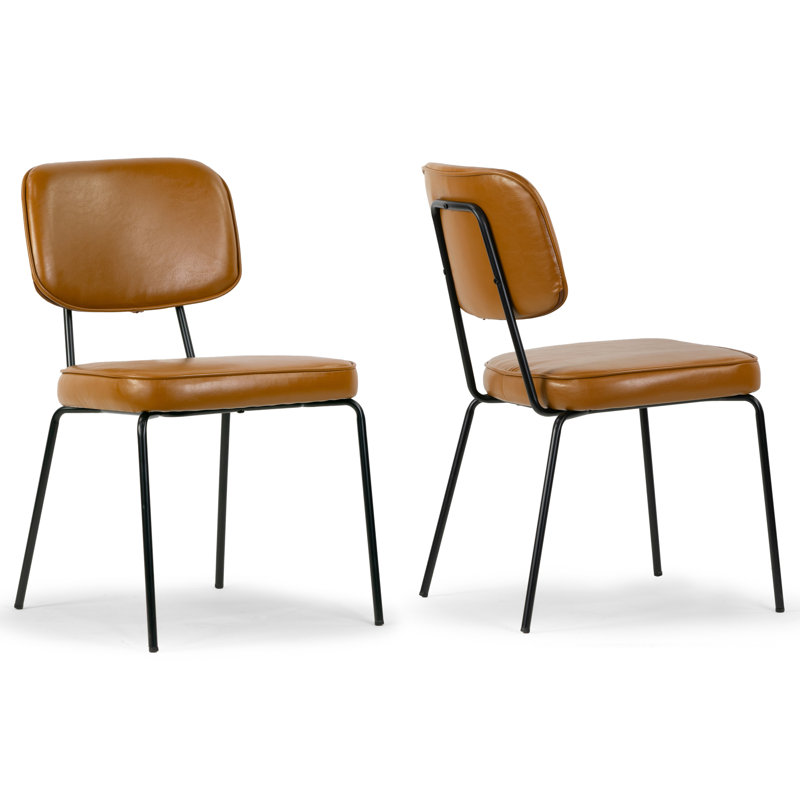 Fucci 18.5'' H Polyurethane Upholstered Side Chair, Cappuccino Brown