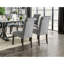 Chaises d'appoint de style rustique, tissu semblable au lin à boutons, bois massif, noir antique / gris pour la salle à manger noire / grise, décoration du dossier-1502350300