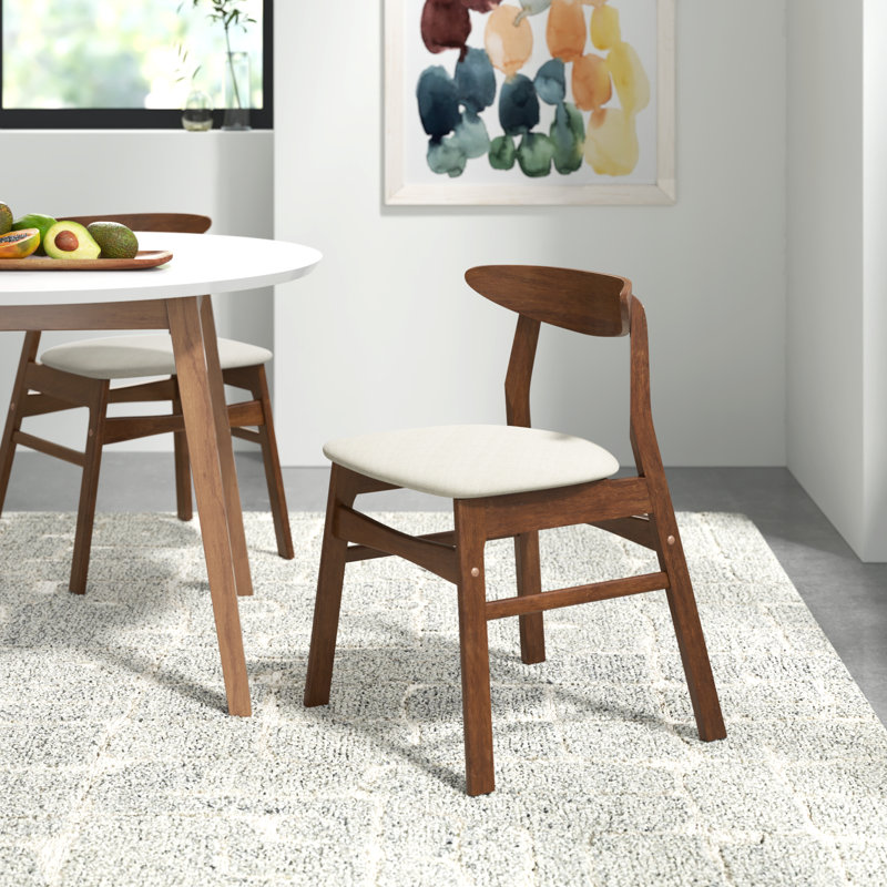 Chaise d'appoint en bois massif Lucia, Beige