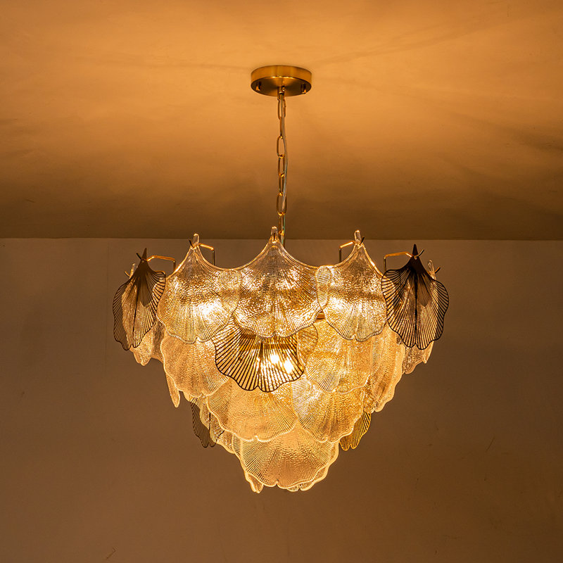 Lustre gradué à 8 lumières Kamiria, Or