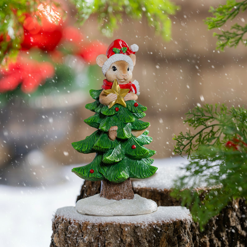 C'était la nuit de Noël, statuette de tête de souris en résine pour sapin de Noël, 25 cm de hauteur