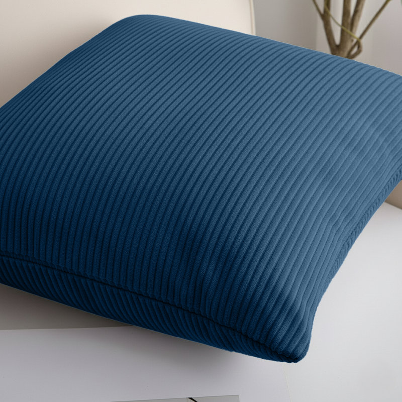 Square Pattern Cushion Cover-(Pack of 2), Navy Striped