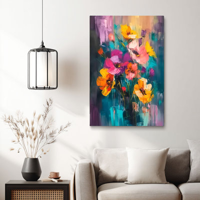 Impression sur toile Modern Modern Vibrant Abstract Floral Bouquet - Urban Studio