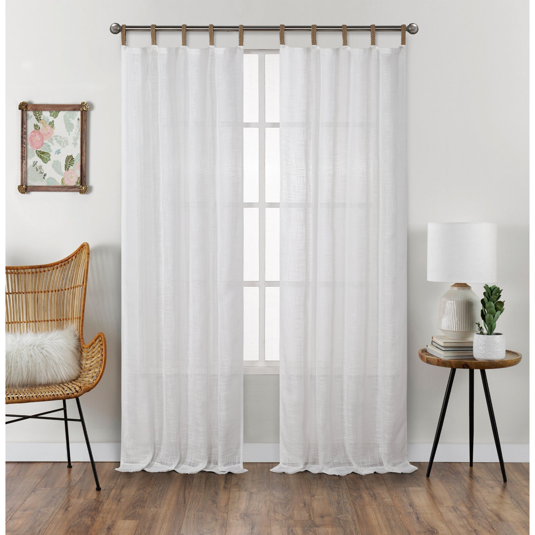 Hollins Solid Semi-Sheer Curtain Panels (Set of 2) Eider & Ivory™ Size per 