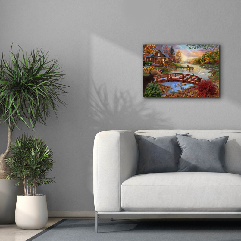 «Autumn Evening» par Bigelow, illustrations sur toile, H 18 po x l 26 po x P 0,75 po