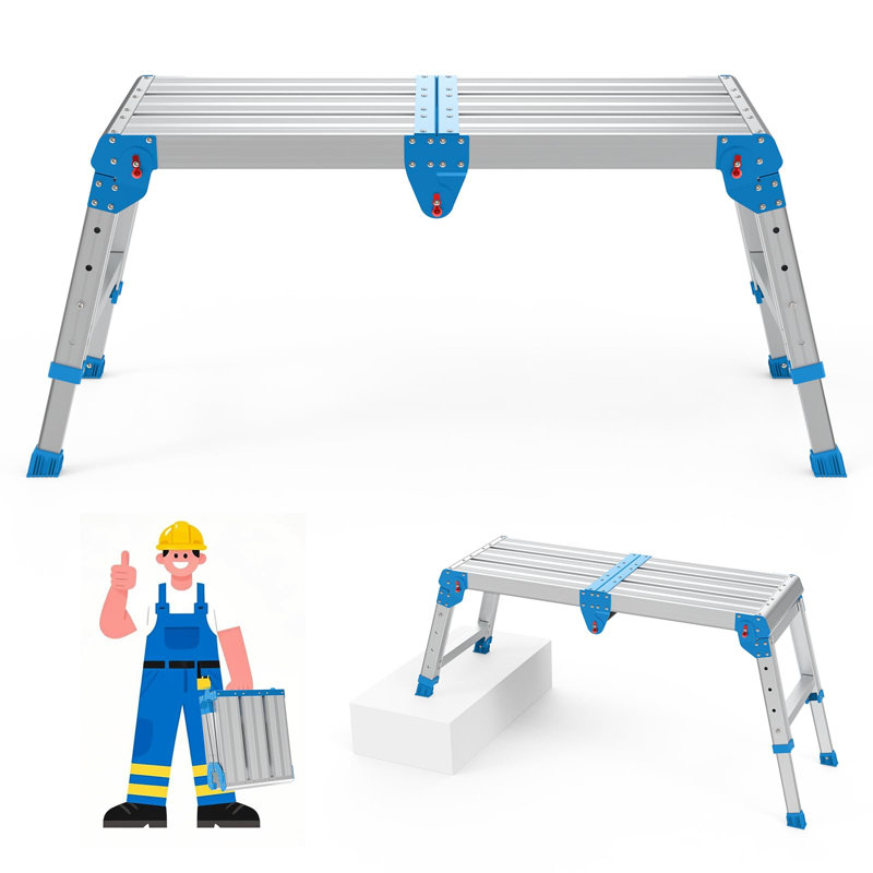 Plateforme de travail capacité de 500 lb, escabeau Foldind