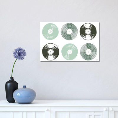 Six Vinyl Records 1 Piece Wall Art on Canvas