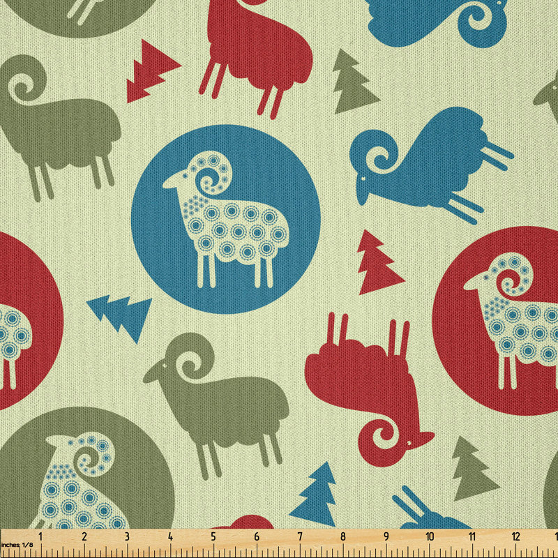 Fabric by the meter, pine ram, multi -colored, 10m (230 x 1000cm)