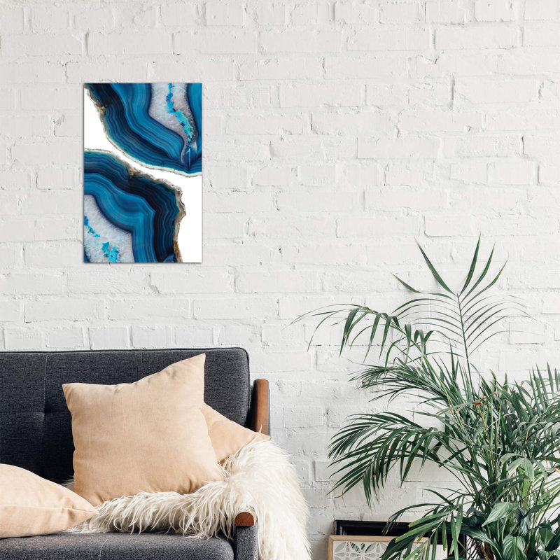 Blue Agate by Emanuela Carratoni - Wrapped Canvas Print, 66.04 cm H x 45.72 cm W x 1.91 cm D