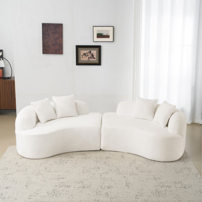 Canapé épuré à quatre places à compression complète Boneless, tissu en velours de peluche, canapé compact sans assemblage pour petits espaces et appartements