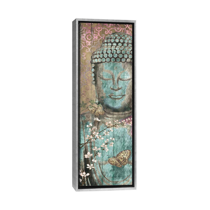 Reproduction d’art panoramique sur toile « floriental Buddha » par Conrad Knutsen, H 48 po x l 16 po x P 1,5 po