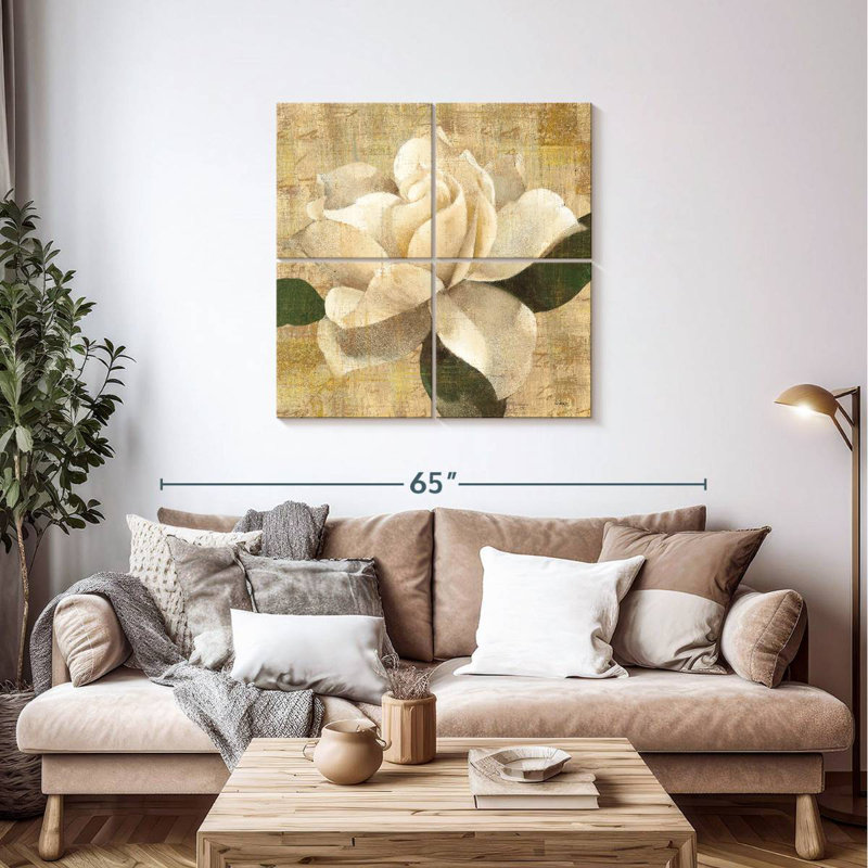Harnek Gardenia Blossom On Script, 38" H x 38" W