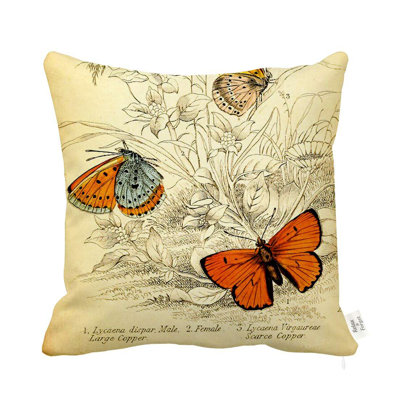 Butterflies Reversible Throw Pillow