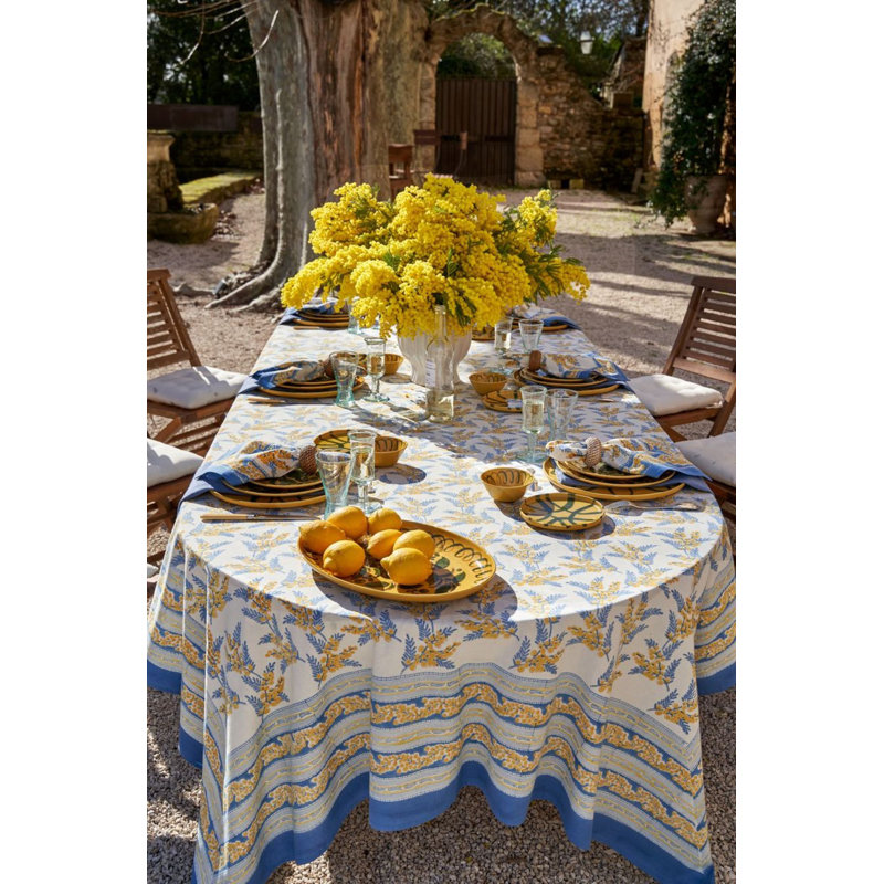 Nappe Sebring - bleu et jaune - 71 po x 106 po, Bleu et jaune, Rectangle 71 po x 106 po