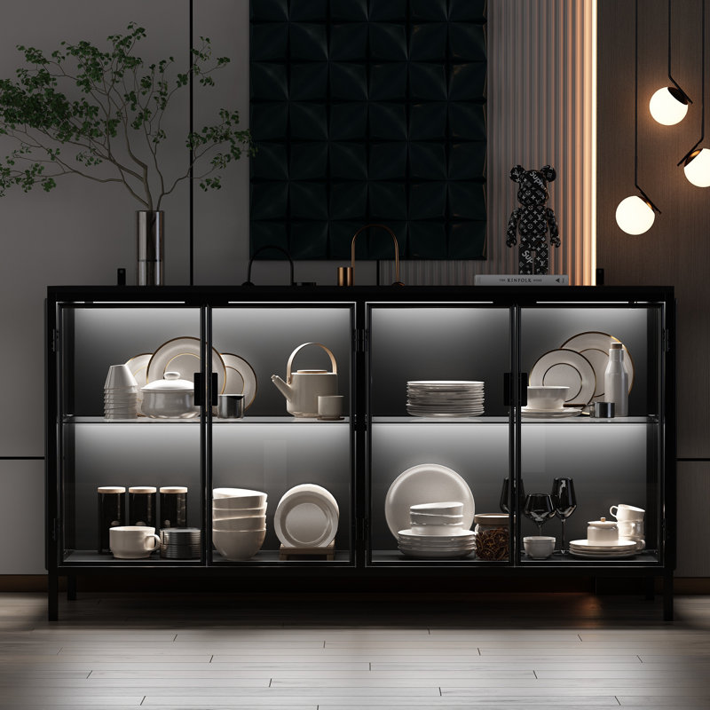 Buffet 55,1 po avec 4 portes en verre