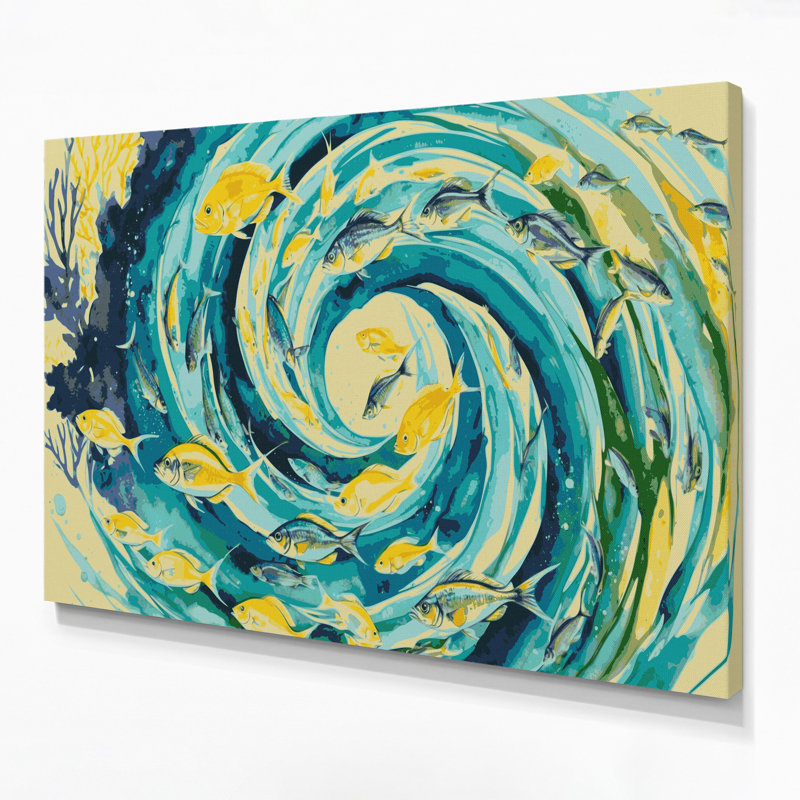 Art mural sur toile hawaïen contemporain, poisson brun, H 8 po x l 10 po