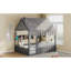 Lit double Montessori, bois massif, charme rustique, lit pour enfant