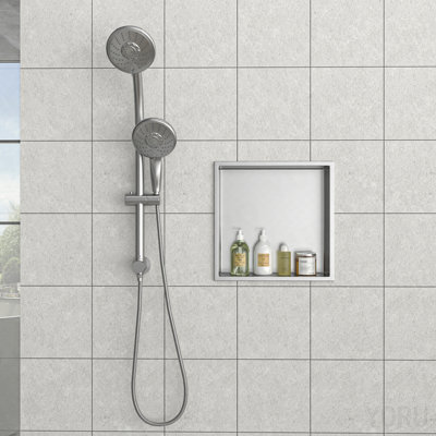 12" X 12" Stainless Steel Shower Niche, Brushed Nickel