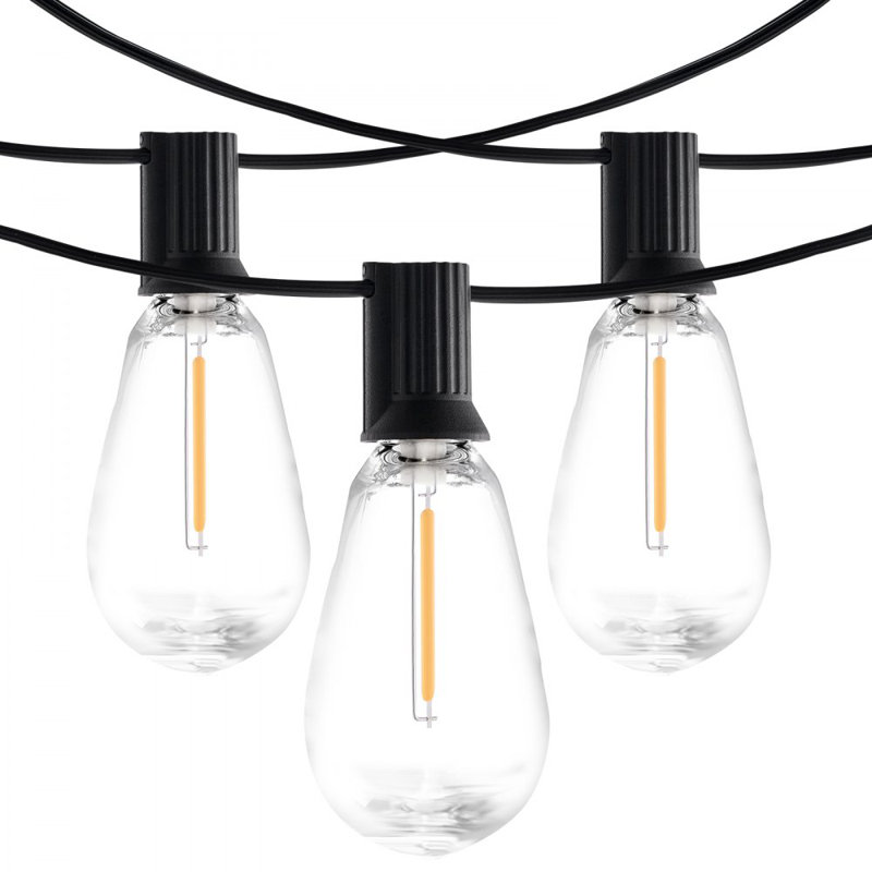 Guirlande de 50 lumières DEL d'extérieur imperméables de 15 pi S14 incandescentes