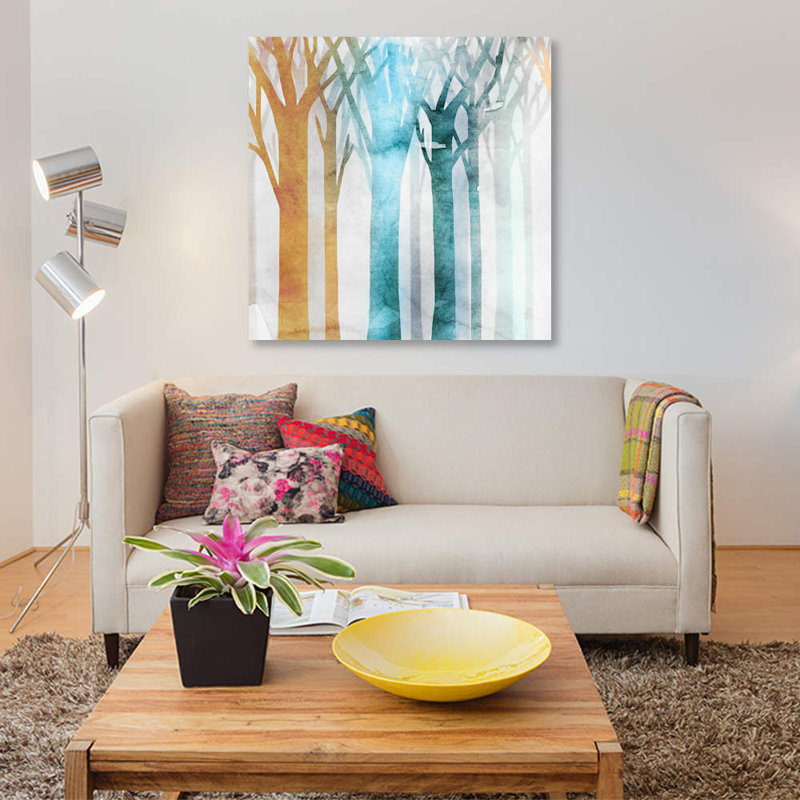 « danse trees iii », reproduction sur toile, H 12 po x l 12 po x P 0,75 po, Pas de tapis, Toile tendue