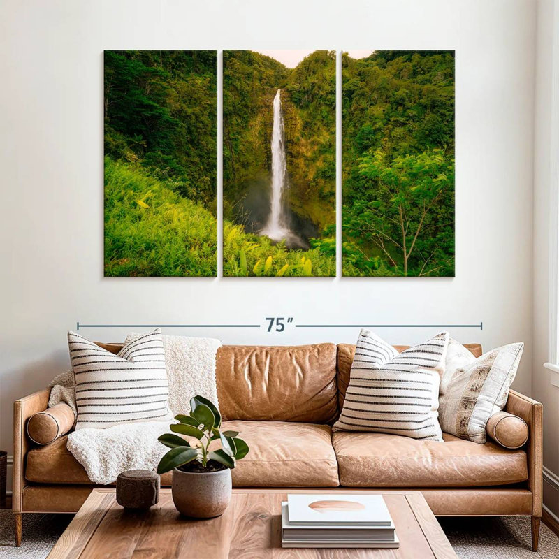 Paysage d'une cascade d'Alvord Akaka, H 42 po x l 65 po