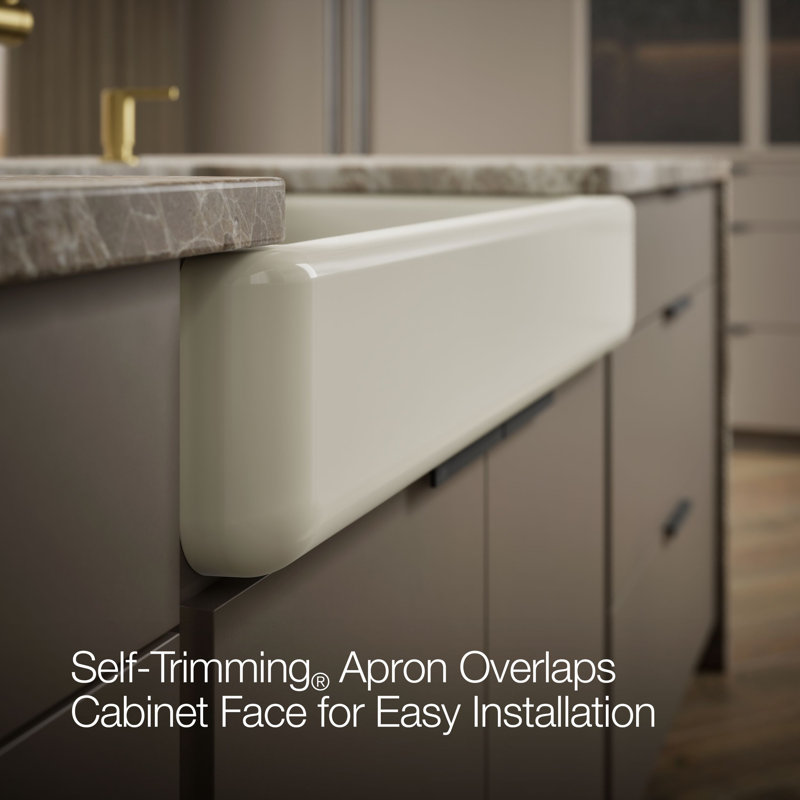 Whitehaven® 36" L x 22" W Double Basin Farmhouse/Apron Kitchen Sink, Biscuit