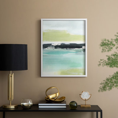 Sea Green Layers II Framed Print - Solid Wood