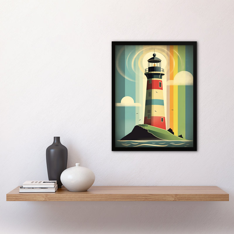 Meindert Modern Stylised Lighthouse - Single Picture Frame Print