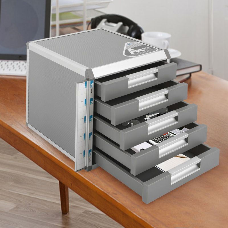 Marelin 5-Tier Stackable Desk Organizer with Drawers