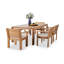 Ensemble de salle à manger en bois d'eucalyptus pour 6 personnes avec table rectangulaire Callen, coussins inclus-1751371442