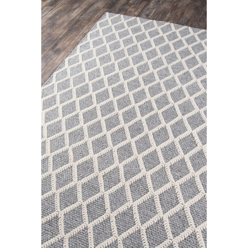 Tapis géométrique fait à la main Charlla, Rectangle 8 pi 9 po x 11 pi 9 po