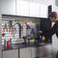Armoire de garage murale en bois gris métallisé