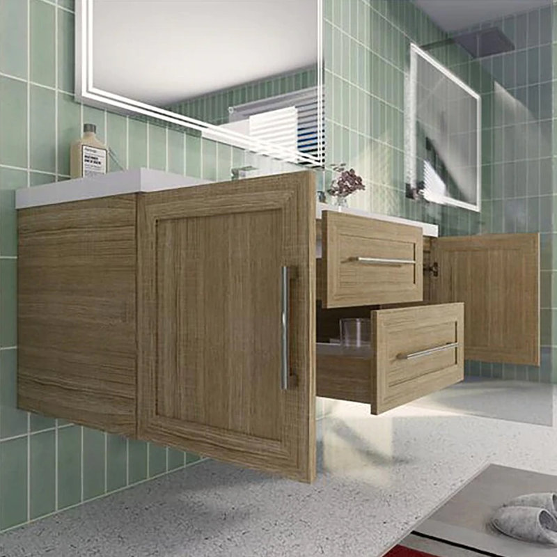 Ensemble de meuble-lavabo simple 60 po, Érable clair bord de mer