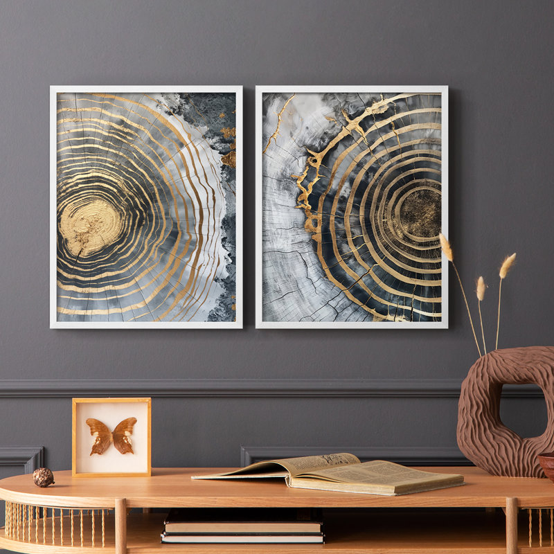 ABSTRACT Series CCLV-Premium Framed Print -Ready to Hang - No Nails Required - No Nails Required, White, 11" H x 18" W