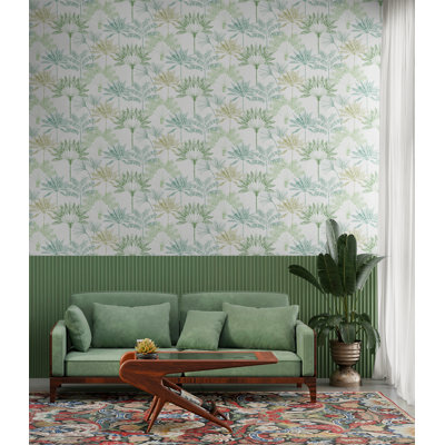Palm Fan Botanical - Palm Peel and Stick Wallpaper Roll 20.5 in. W x 18 ft. L