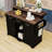 Two-Tier Rolling Kitchen Cart with Adjustable Shelves, Power Outlet and Bar Counter-306945078