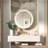 Gervon Lighted Surface Framed Round Medicine Cabinet Mirror Adjustable Shelf & AC Outlets-106226541-98501388