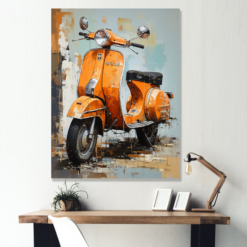 «Scooter Escape» sur toile, H 20 po x l 12 po x P 1 po, Toile tendue