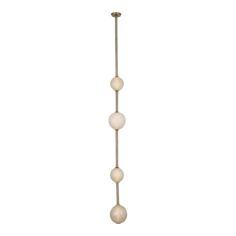 Anne-Marie Barton Dune Belted Light with Fizzy Nude Glass, Ash Suede/Mottled Brass