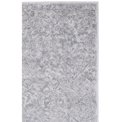 Tapis abstrait gris en laine / coton touffeté à la main Anairis