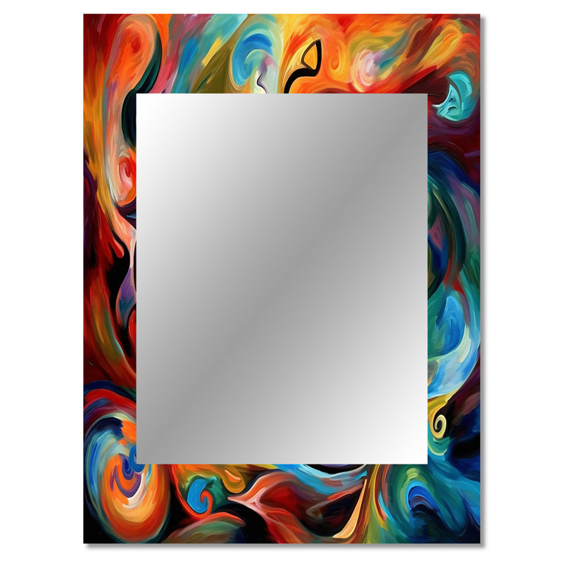 Exploring Yellow Abstracted Liquidity II - Liquid Ink Mirror, Modern Unique Wall Mirror, Printed Metal Art, 40" x 30"
