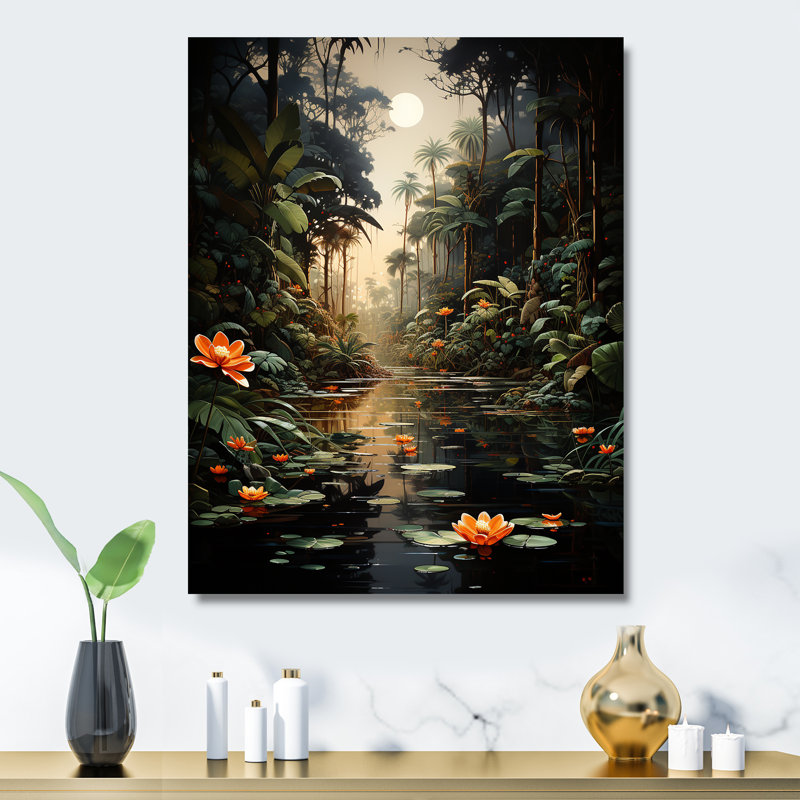 Jungle of Amazonian Dream 2 - Art mural en métal Jungle, H 32 po x l 24 po x P 1 po