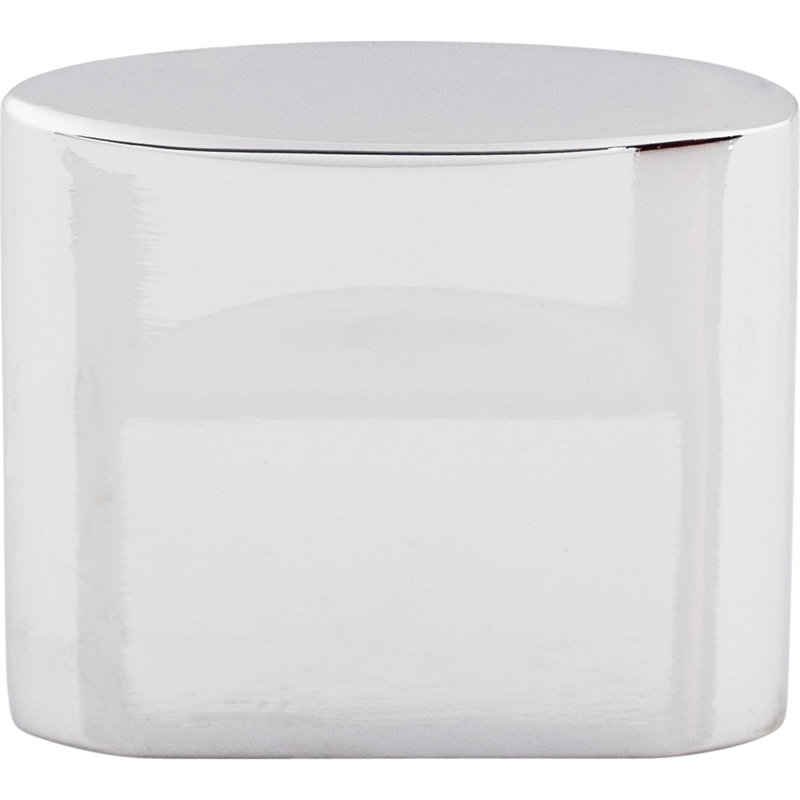 Oval Slot Oval Knob, Polished Chrome, 3/4" Knob Diameter