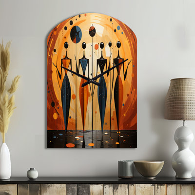«African Soulful III - Art afro-américain», horloge murale asymétrique